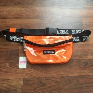 NWT✨ Victoria's Secret PINK Orange Iridescent Holographic Fanny Pack Waist Bag